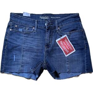 Levi's‎ Signature Women's Modern Chino Shorts Dark Blue Denim Size 4 Casual